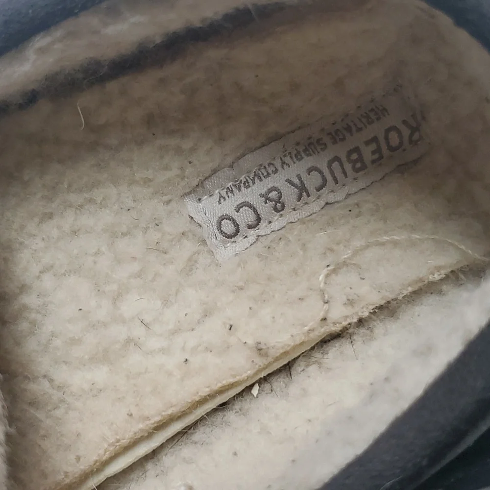 ROEBUCK & Co Black Moccasin Slippers-Kids S 11-12
